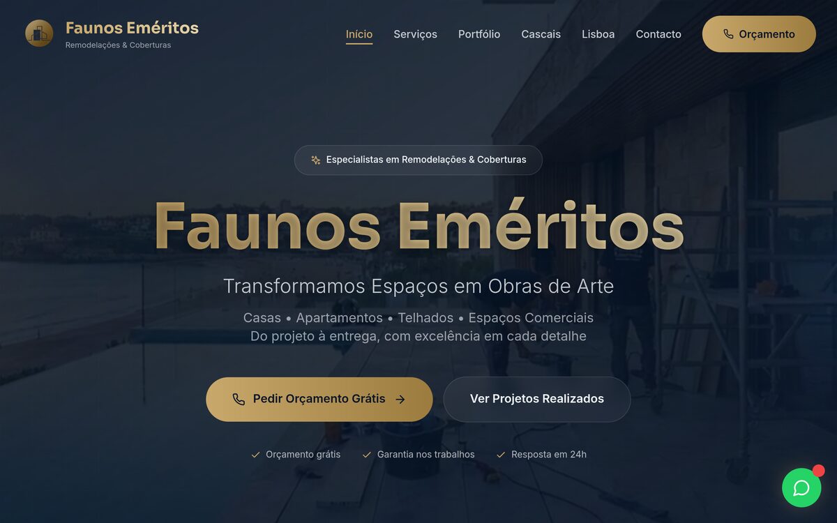 Site de Faunos Eméritos — Remodelações & Coberturas